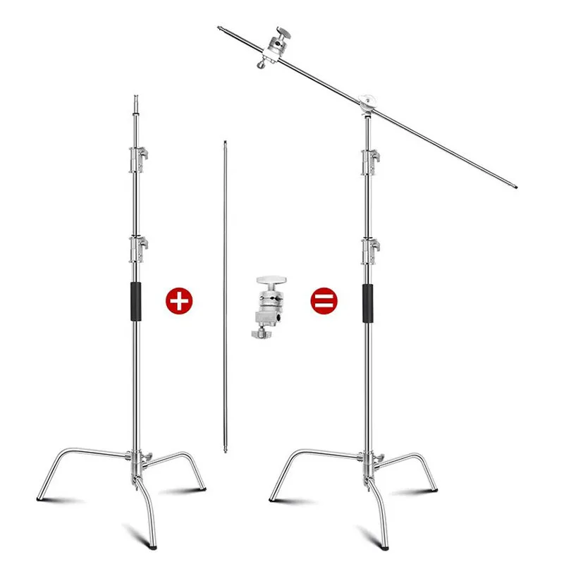 3.3M stainless steel C-shaped photography magic legs + 3m background frame set light stand