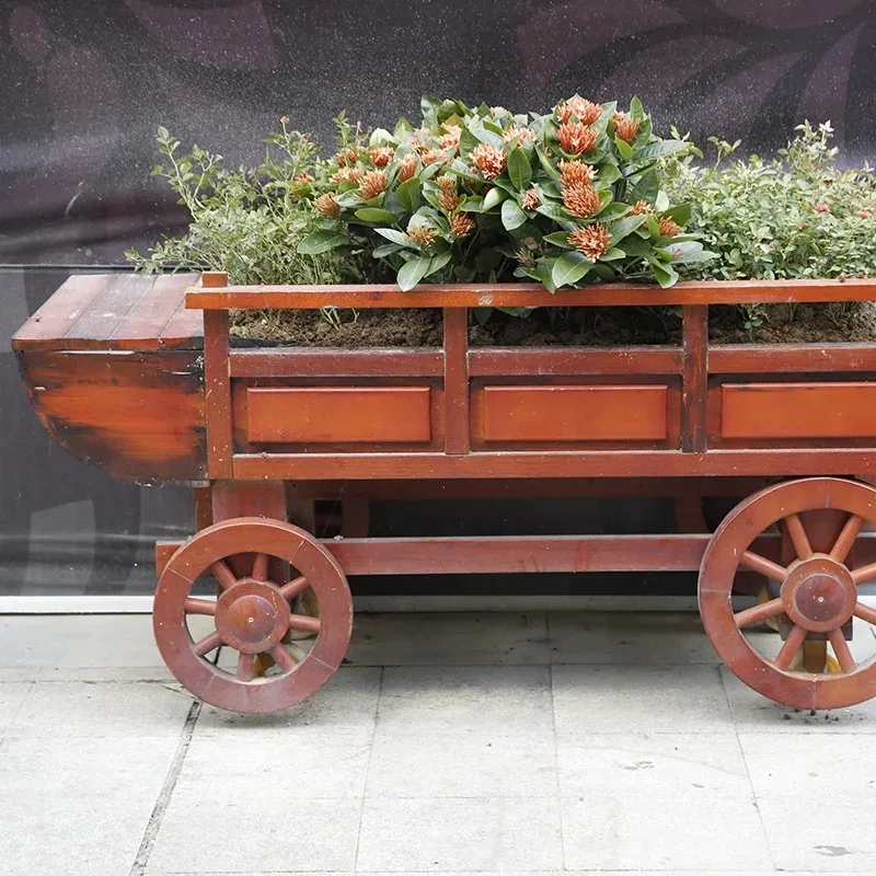 Boutique wooden float, anti-corrosion wooden car, anti-corrosion wooden box frame