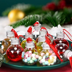 10Pcs Christmas Booze Balls-Xmas Fillable Booze Tree Ornaments-Clear Plastic Xmas Hanging Pendant 50/100ml Candy Juice Bottle