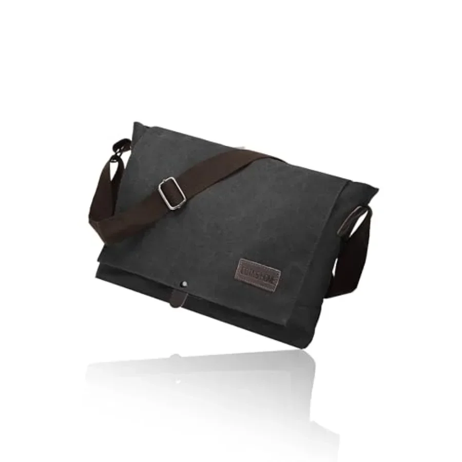 

Canvas Messenger Bag for Men, Fits 14 Inch Laptop and A4 Documents, Large Capacity Crossbody Shoulder Bag