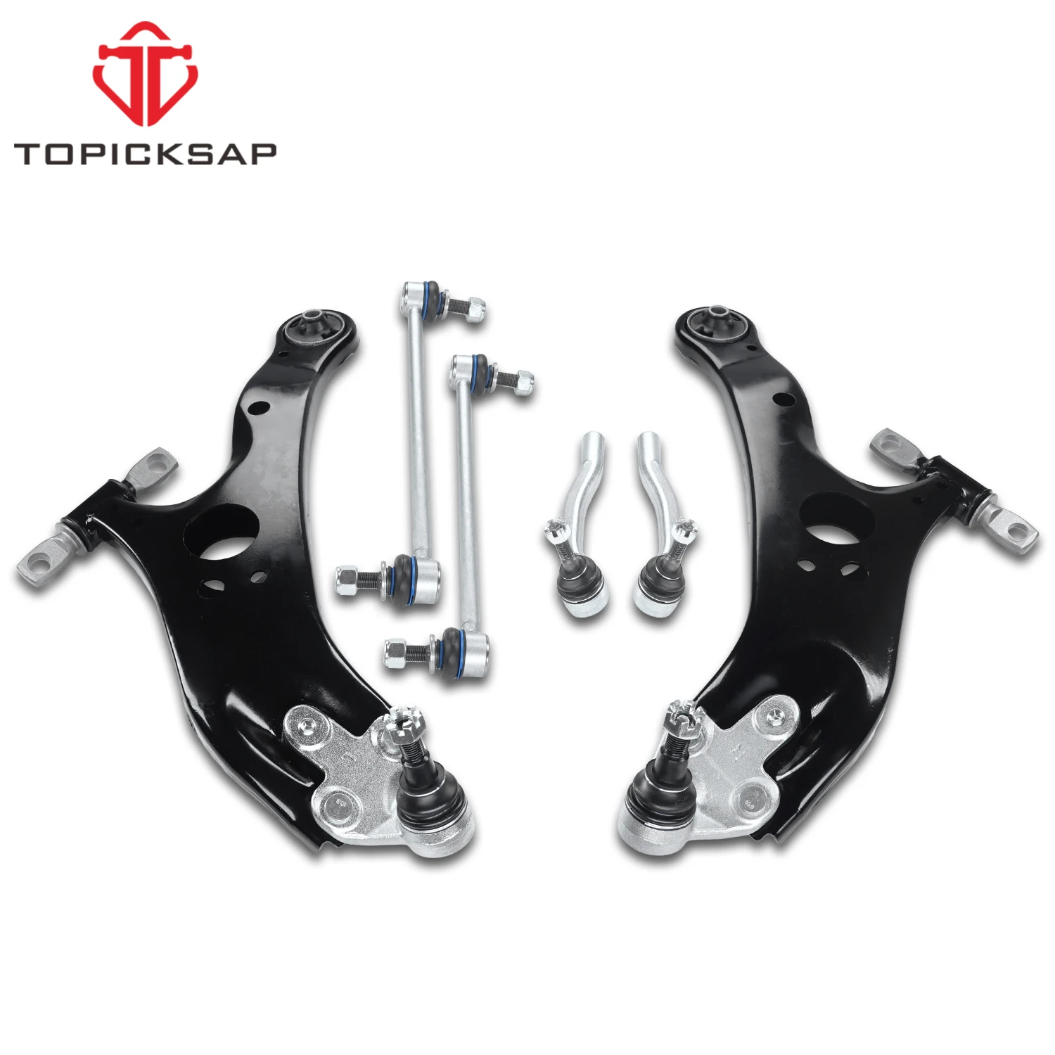 TOPICKSAP 6Pc Front Lower Control Arm Ball Joint Kit Replacement Sway Bar Stabilizer Link for Toyota Sienna 2011-2018 4806847050