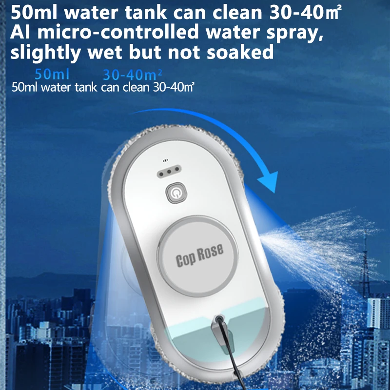 X5S-DS Intelligent Window Cleaning Robot with Auto Dual Water Spray Wet and Dry Cleaning Laser Sensor Navigation Factory OEM