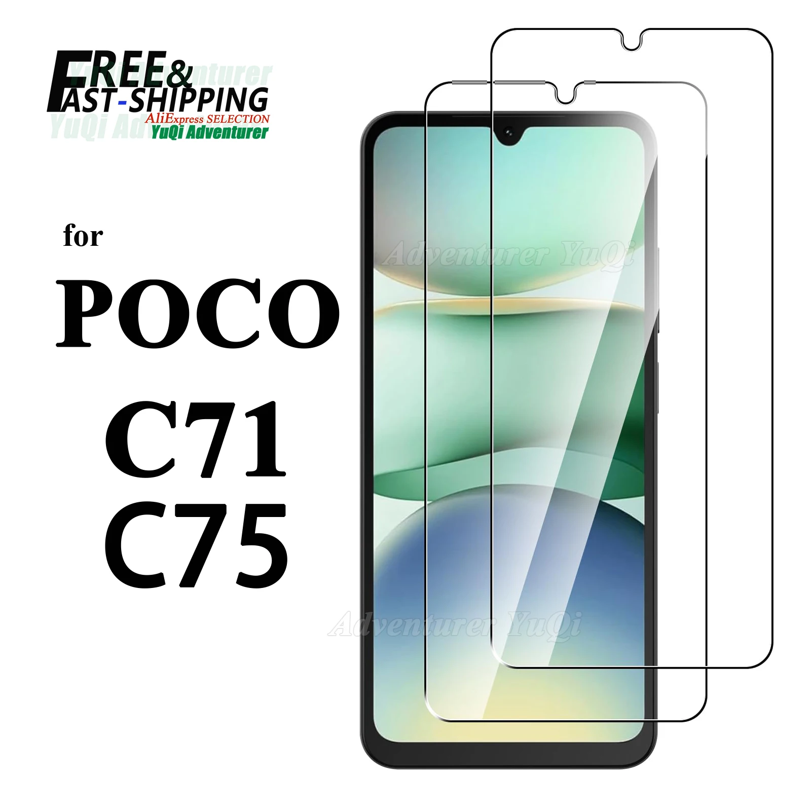 

Screen Protector For Xiaomi POCO C71 C75 Tempered Glass HD Crystal High Aluminum 9H Anti Scratch Case Friendly