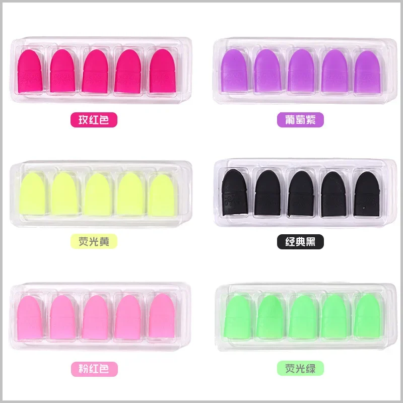 Uv Gel Polish Remover Wrap Siliconen Plastic Doorweekt Van Dop Clip Manicure Reiniging Lak Nail Art Tool Herbruikbaar Vinger Stall