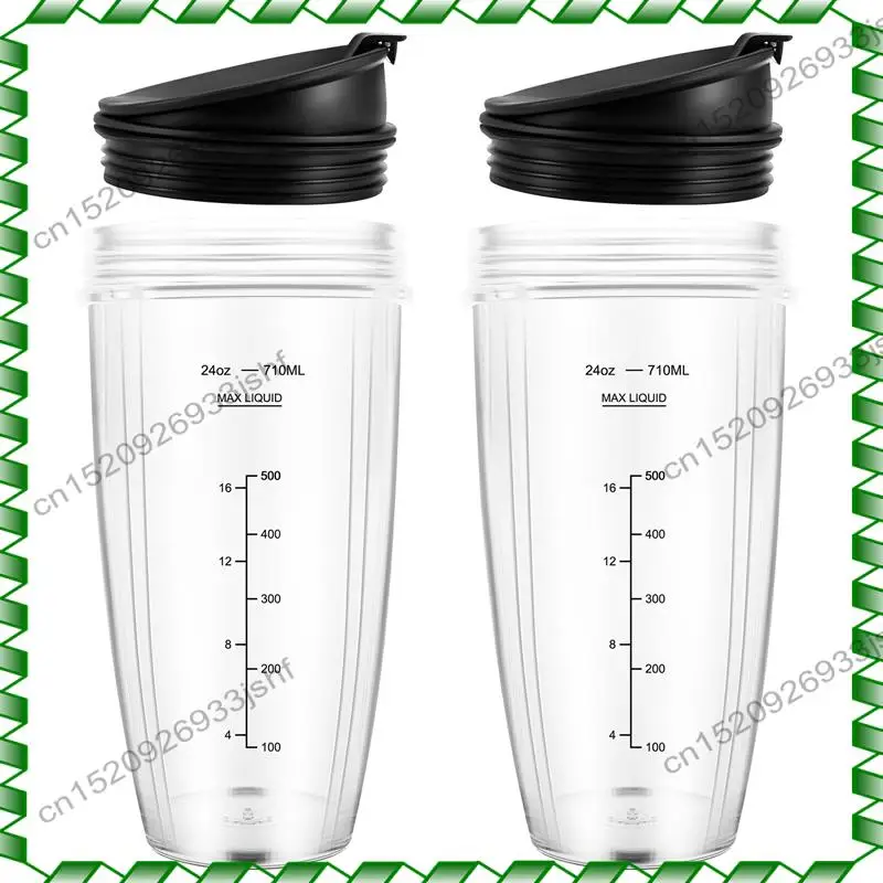 -BOFF 24OZ Replacement Cups Compatible For Ninja Nutri BN401, BN701, SS101, BN400, BN800, BN801 Blender
