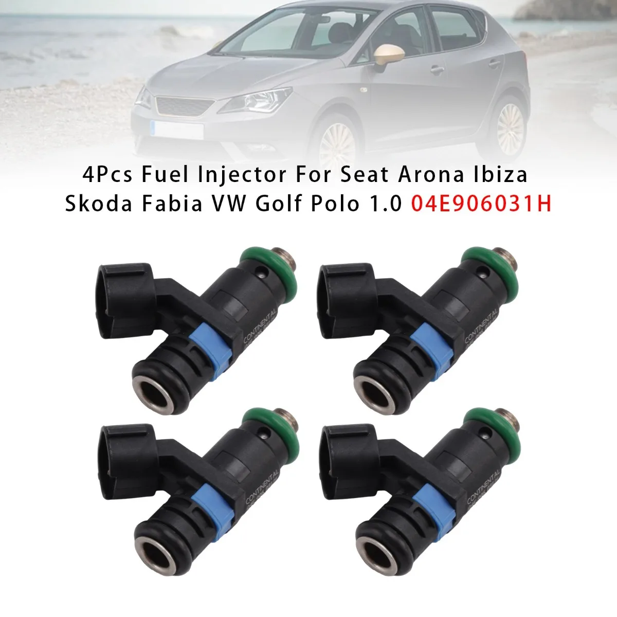 Juego de 4 inyectores de combustible para coche, para Seat Arona Ibiza Skoda Fabia VW Golf Polo 1,0 04E906031H 04E906031E 04E906031F 04E906031G