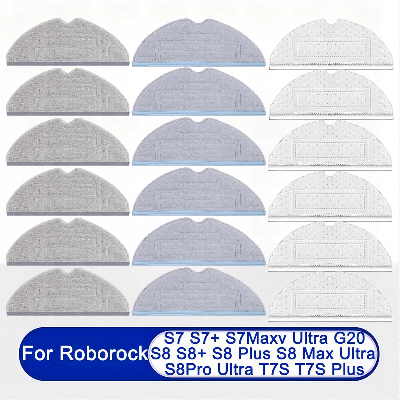 

Mop Cloth For Roborock S8+，S8 Maxv Ultra，S8 Pro Ultra，S7，S7 Max Ultra，S7 MaxV，T7S Plus Robot Vacuum Cleaner Mop Pads Accessories