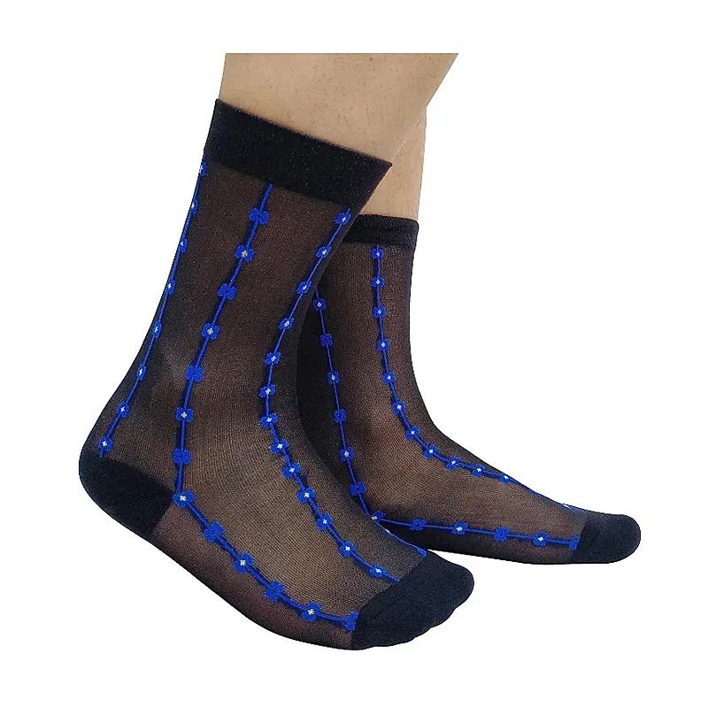 Sexy Mens Formal Socks Vintage Summer Thin Softy Dress Suit Male Socks Solid Black with Striped Jacquard Business Socks for Man