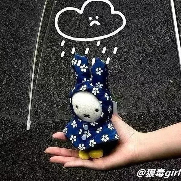 Cute Japanese Style Miffy Rabbit Plush Pendant Keychain Backpack Charm Raincoat Doll Toy Gift for Women Girl Bag Decoration view 2