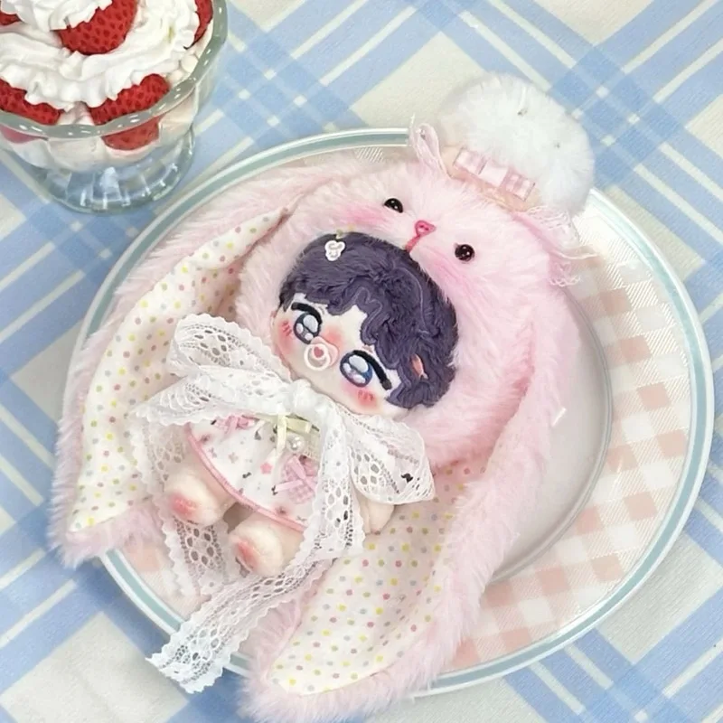 

“Long Eared Rabbit Hat "Suitable For 10-13cm Cotton Doll Head Cover Cute Plush Doll Decoration Head Cover Friend Gift