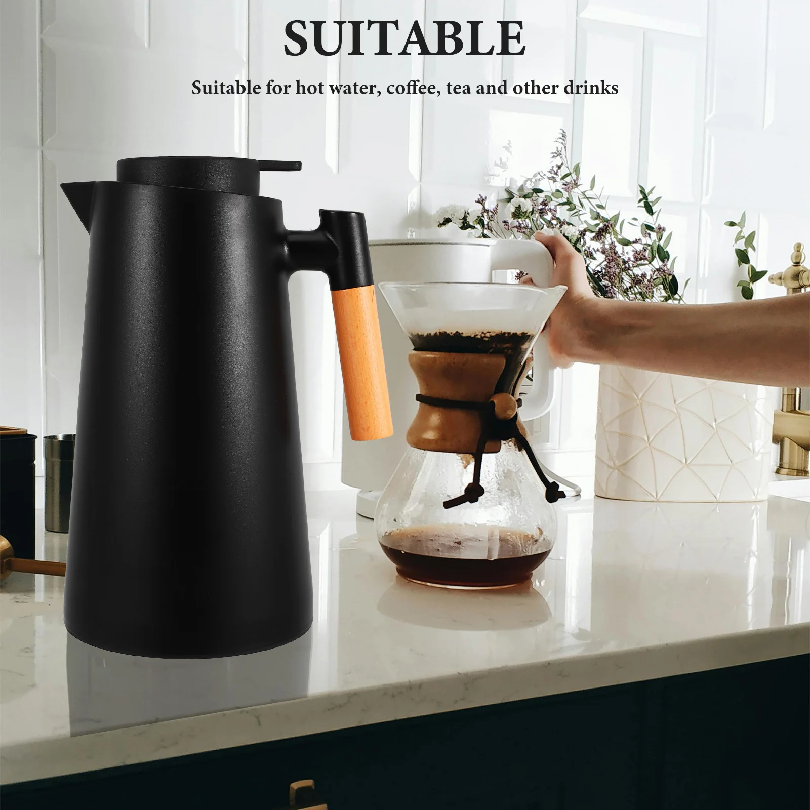 

Thermal Coffee Jug 500Ml Vacuum Insulated Water Bottle For Hot Cold Drinks Portable Handle Jug For Office Home Camping