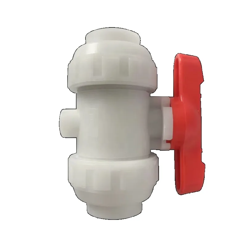 1 2 4 5 6 inch custom size PP double plastic ball valve