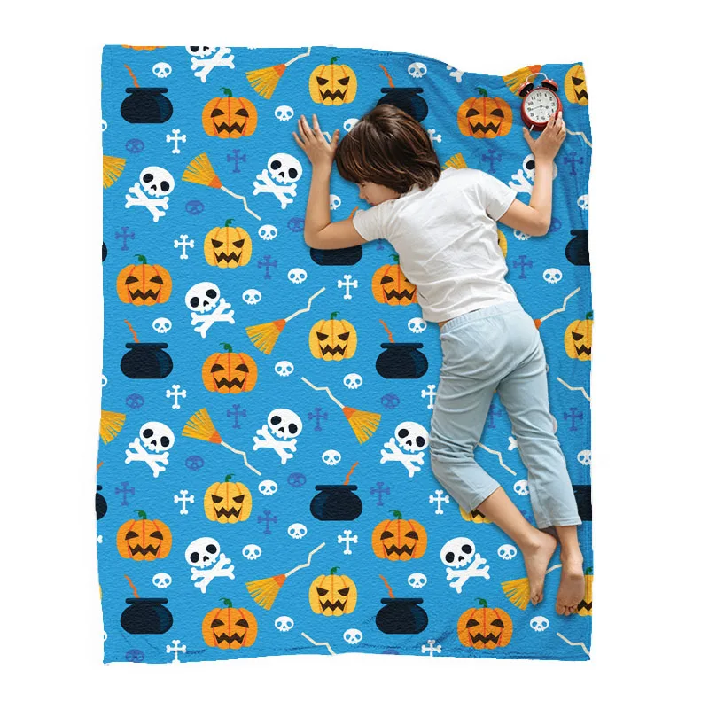 Kids Gift Halloween Throw Blanket Lovely Cartoon Animal Soft Cozy Microfiber Flannel Fleece Warm For Home Couch Bed and Sofa