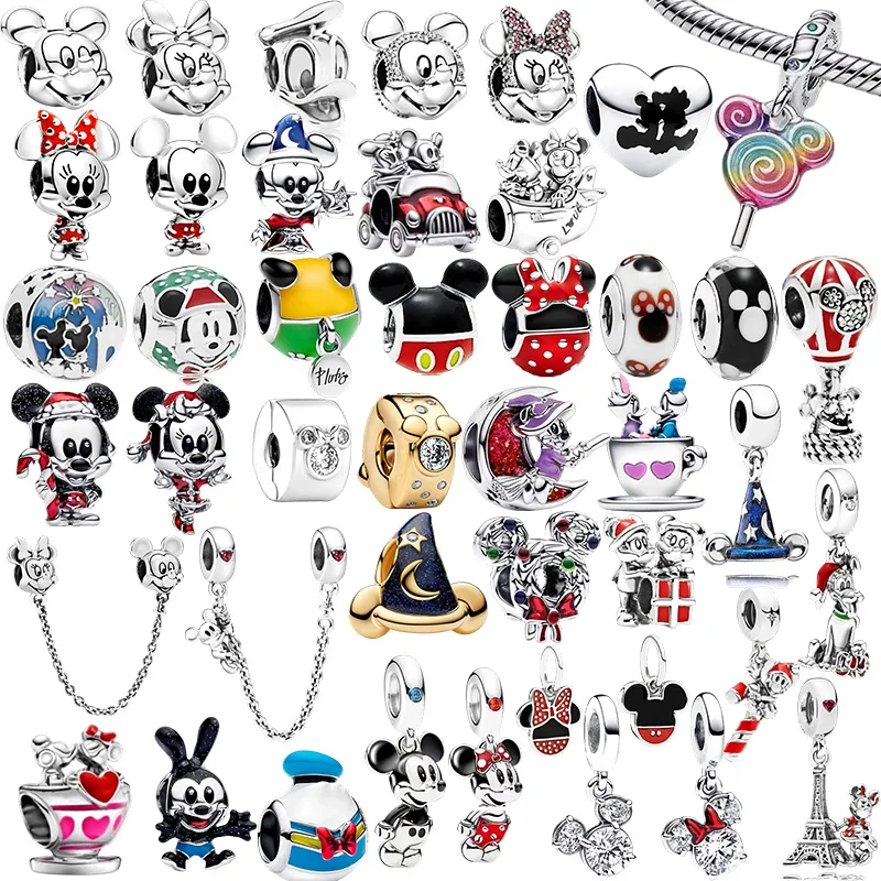 

2025New Hot Sale Miniso Mickey and Minnie Series Charms Original Fit Bracelet Donald Duck Beads Charm For Women Jewelry
