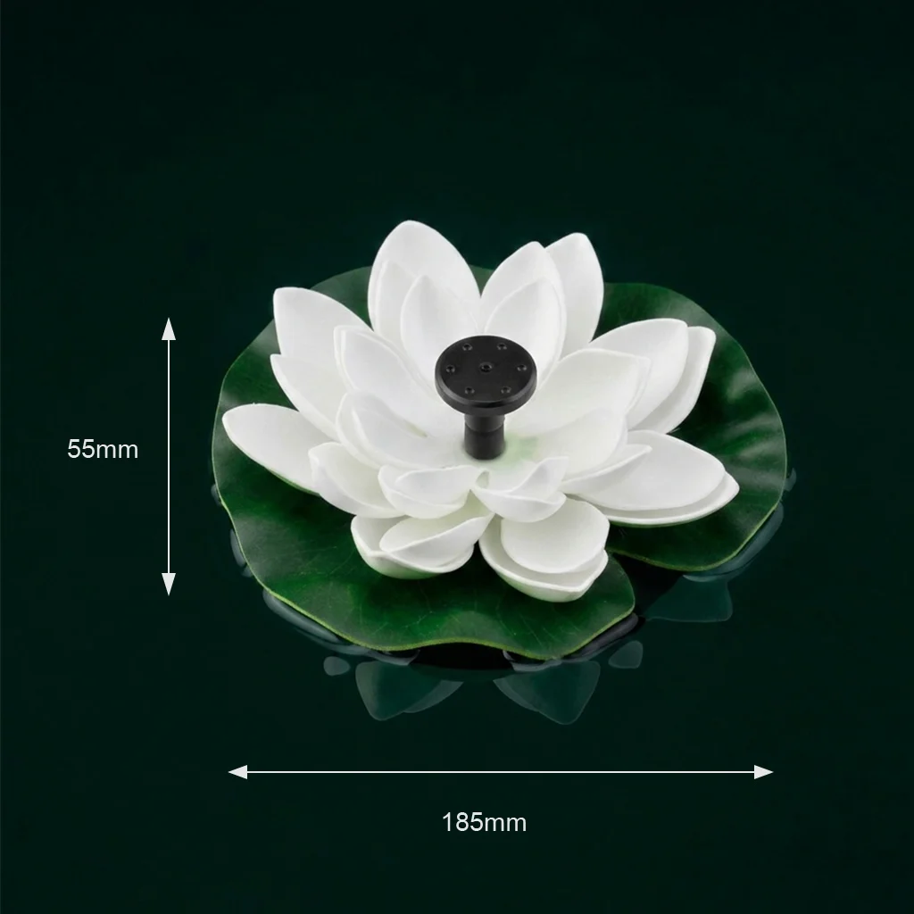 Lotus Solar Fountain Pump Compact Brushless Battery Free Floating Water Lily Realistic Flower Feature Birdbath Backyard Pond Art