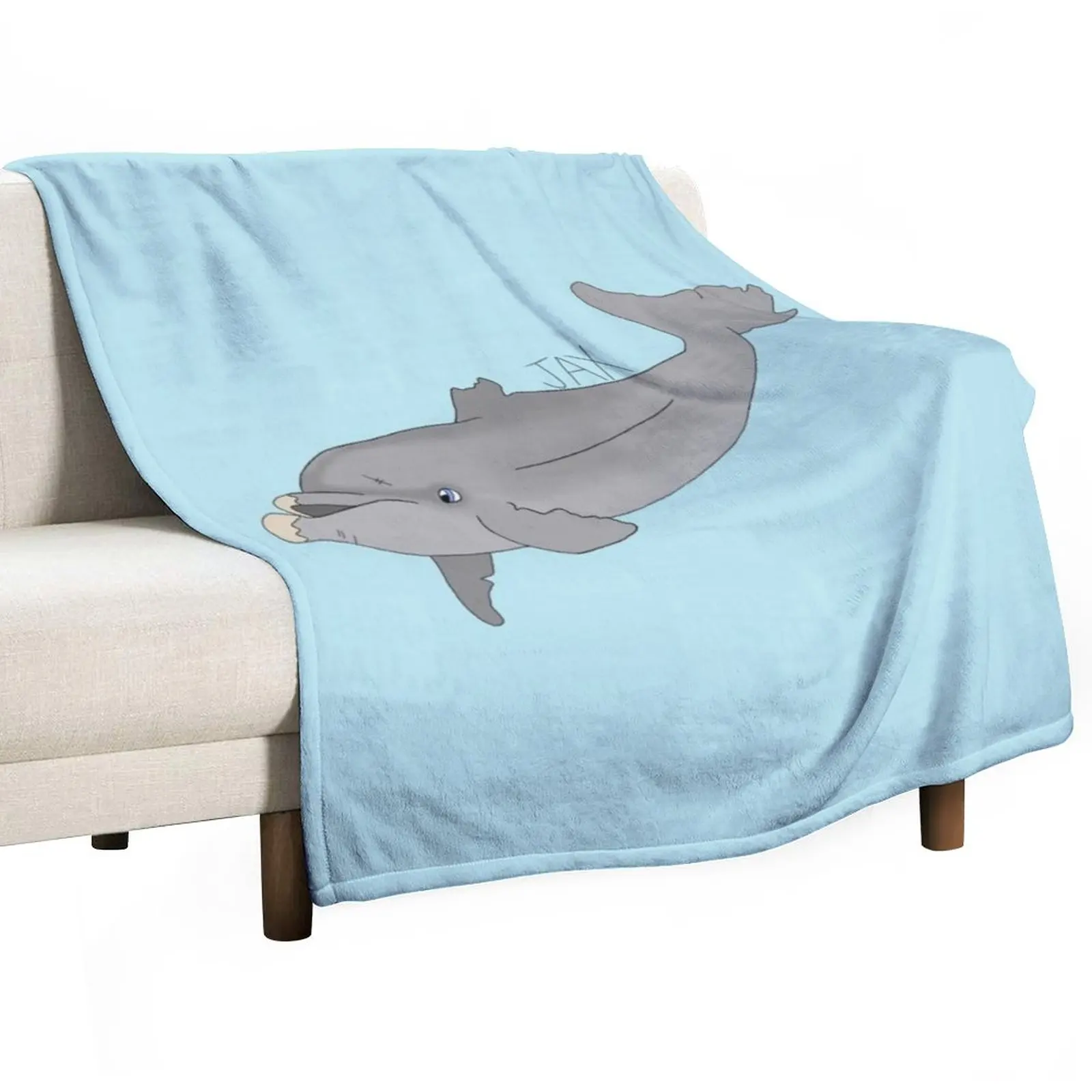 

Jax Dolphin Throw Blanket bed plaid Moving Blanket Travel Blanket