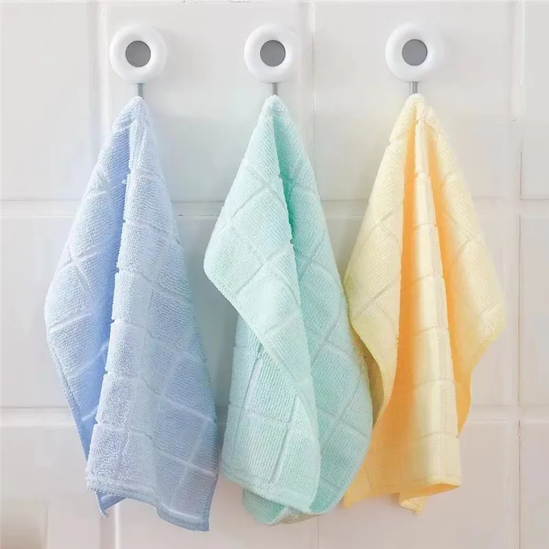 

1Pc 30x30cm Microfiber Checkered Scouring Pad Absorbent Reusable Oil Resistant Towels Kitchen Cleaning Cloth
