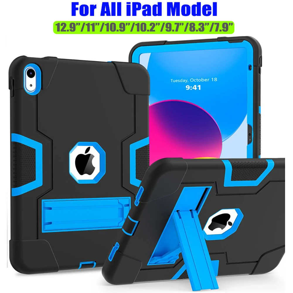 WholeSale DropShip Armor Case For iPad 10th 10.2 iPad 9.7 Air4 Air5 Pro 11 12.9 Mini 7 6 5 4 3 Heavy Duty Silicone PC Drop Proof