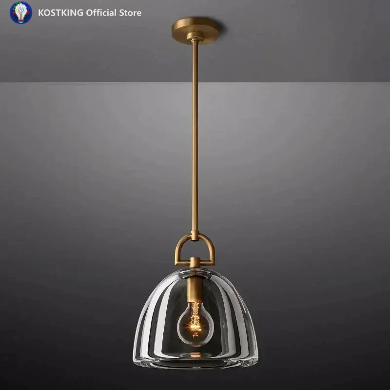 

Современный дизайнерский полукруглый стеклянный отель Люстра Металлический каркас Освещение Кухня Остров Столовая Спальня Простой подвесной светильник