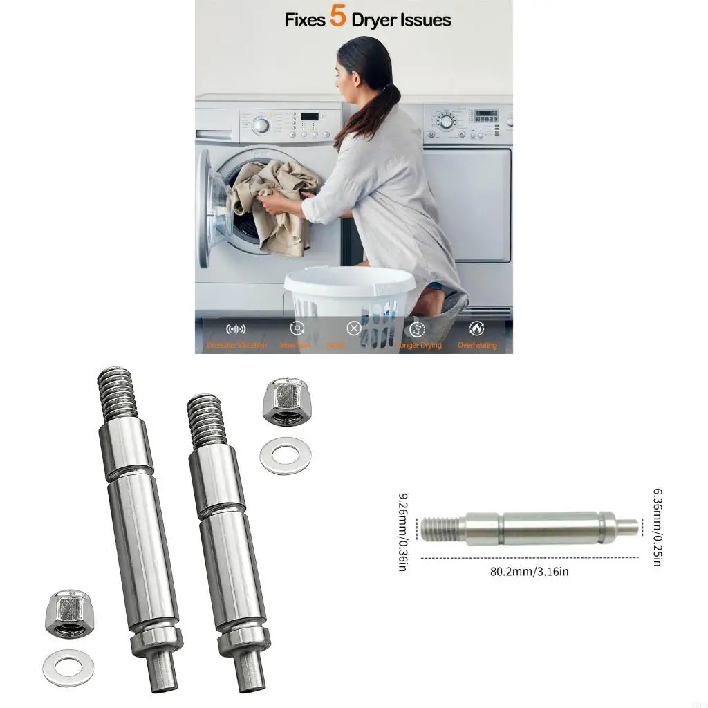 J6PE Pack of 2 Long Lasting Dryer Drum Support Roller Dryer Repair Parts Suitable for Stability in Frequent Use Scenarios