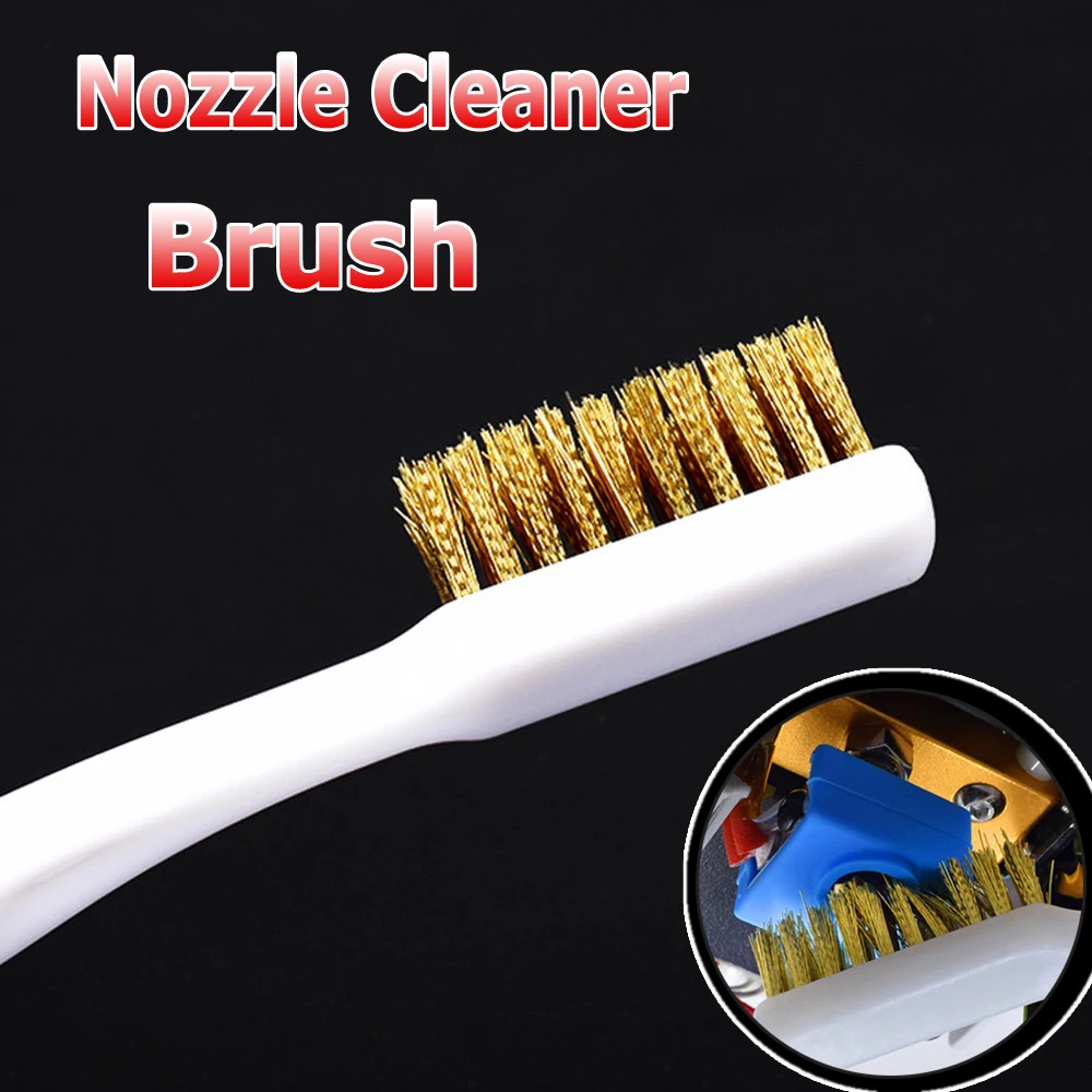 1/2/3Pcs Copper Wire Toothbrush Nozzle For 3D Printer Accessories Ender 3 CR10 MK8 E3D Extruder Cleaner Tool Copper Brush Handle