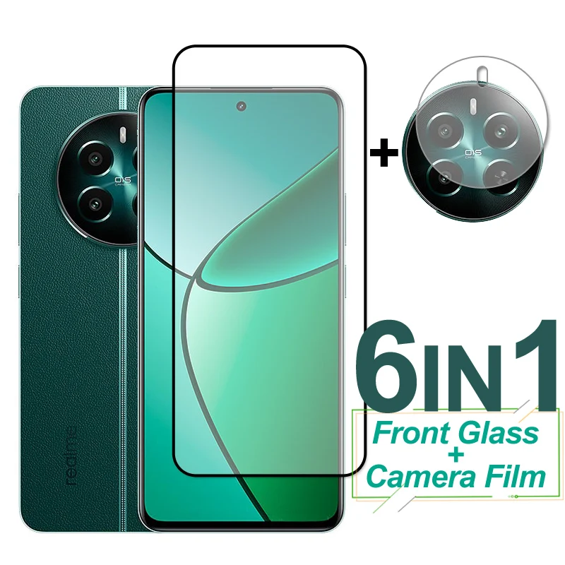 

For Realme 12 Plus Glass Screen Protector Full Cover Tempered Glass Protective Phone Camera Lens Film On For Realme 12 Plus 5G