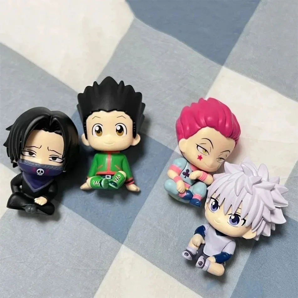 Q Edition Hunter×Hunter Zithouding Leuke Figuur Killua Zoldyck Gon Freecss Actie Speelgoed Model Collectie Auto Versieren