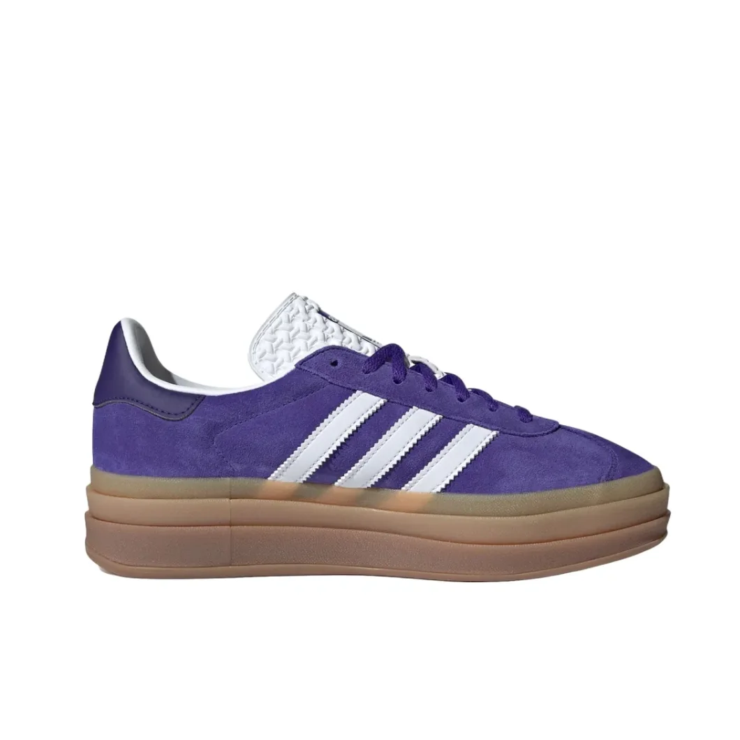 adidas originals GAZELLE BOLD Shock absorption wear-resistant low-top board shoes women's purple and white