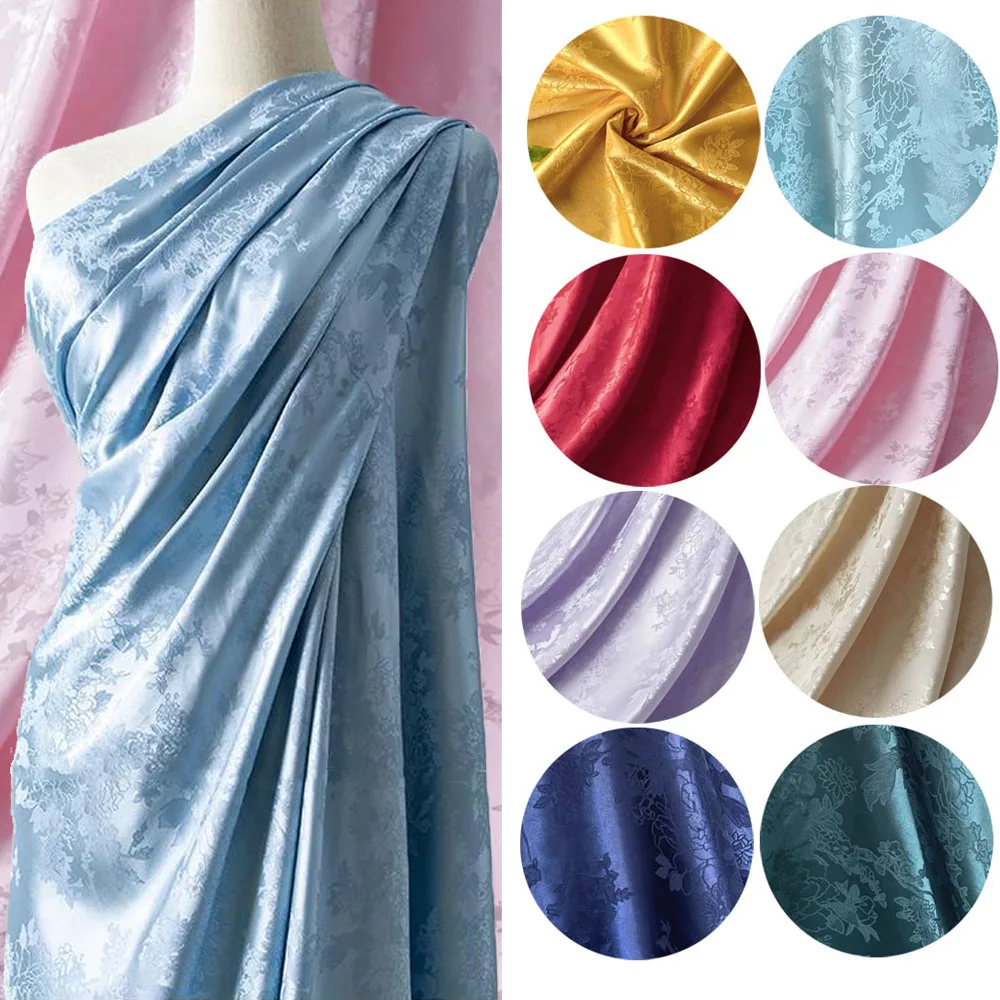 

Vintage Peony Brocade Jacquard Damask Fabric 150x100cm for Sewing Clothes Suit Cheongsam Kimono Designer Wedding Dress DIY Craft