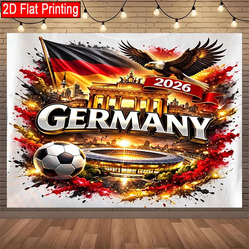 Germany Football Fan Tapestry 2026, Eagle Brandenburg Gate Soccer Wall Hanging, German Flag Sports Bar Dorm Room Decor