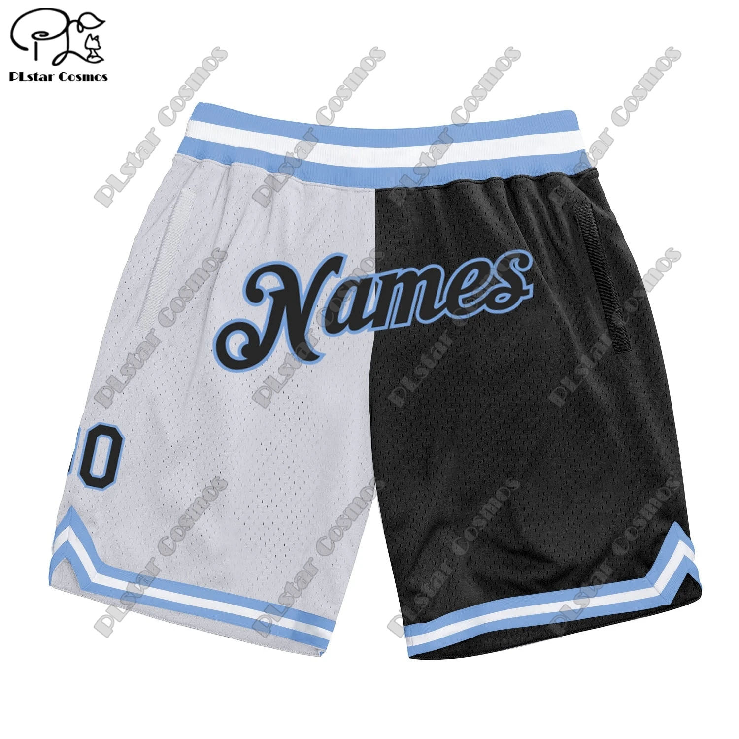 PLstar Cosmos 3D Printing 2023 Half & Half Custom Name Fashion Summer Men's Basketball Shorts Casual Sports Series   1