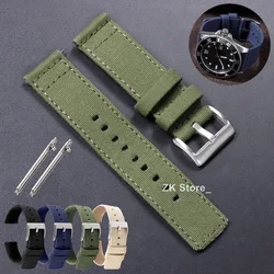 Nylon Watch Strap Premium Smooth Soft Sailcloth Sport Replacement Bands Fast Release Universal Canvas Bracelet Watchband 20/22mm