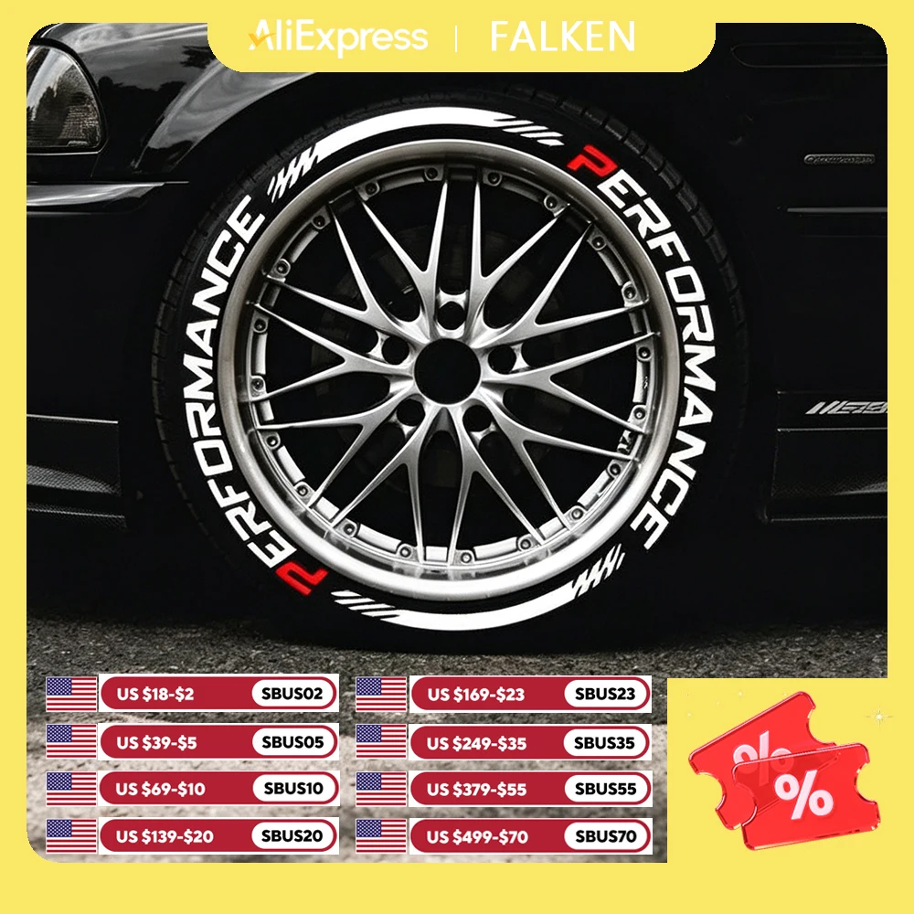 8/16pcs Car Tire Stickers PERFORMANCE DIY Permanent Tire Lettering Universal 3D Thick Auto Letters Decals Tyre Decor Sticker