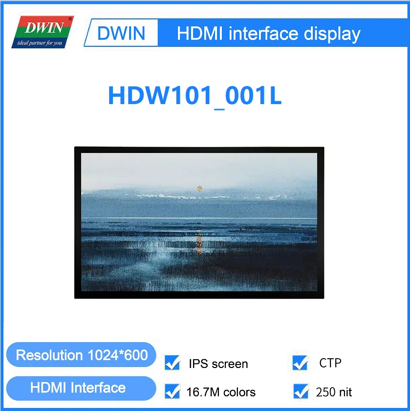 DWIN 4.3/5/7/10.1 Inch IPS-TFT-LCD Display with HDMI Interface Capacitive Touch for Raspberry Pi 4 Windows