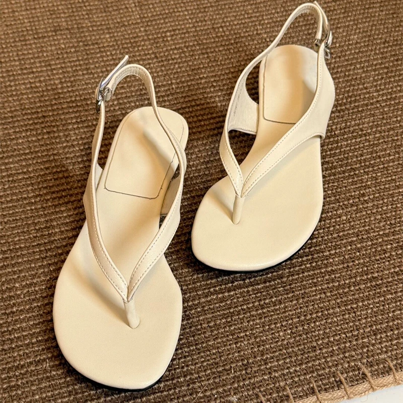 Clip Toe Sandals for Women Heeled Shoes Fashion Casual Slippers Beach Walking Flip Flops Dress Designer Female Slides view 5