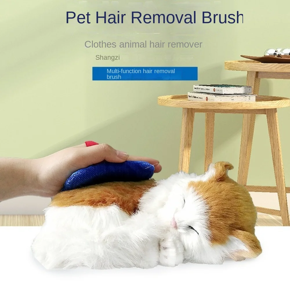 2Pcs Durable Reusable Pet Hair Removal Brush Multifunctional Portable Fur Lint Brush Soft Cleaning Lint Brush For Dog Cat