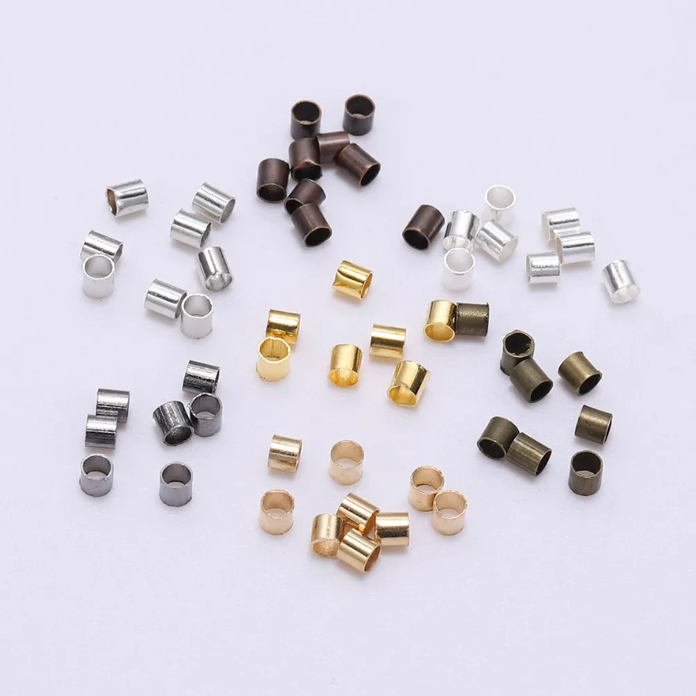 

1500Pcs Copper Tube Crimp Beads Black 2.5mm Durable Jewelry Making DIY Accessories Creative Beads for Bracelet Necklace