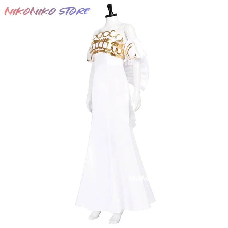 Principessa Serenity Tsukino Usagi Costume Cosplay Abito lungo bianco da donna Grande fiocco Festa di Halloween Gioco di ruolo Ragazza