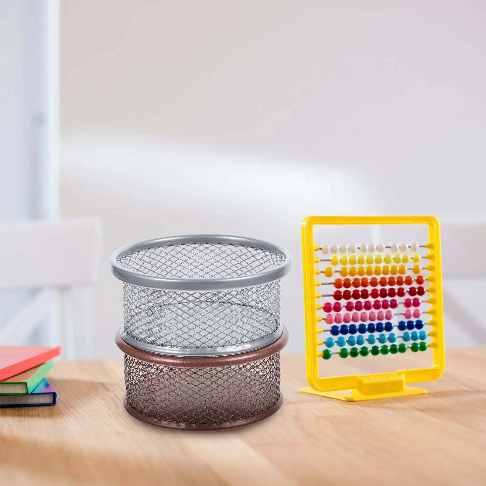 2Pcs Metal Paper Clip Holder Mesh Organizer Desk Container Paperclip Storage Basket Office Supplies Paper Clip Holders