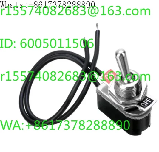 Waterproof 6A toggle switch 250V AC on/off SPST pre wired, 13mm with extension cable