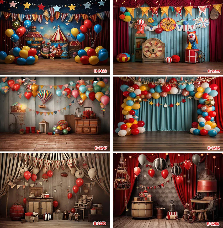 

Circus Admit One Backdrops Kids Baby Photography Props Child Adult Photocall Decors Elephant Photo Background