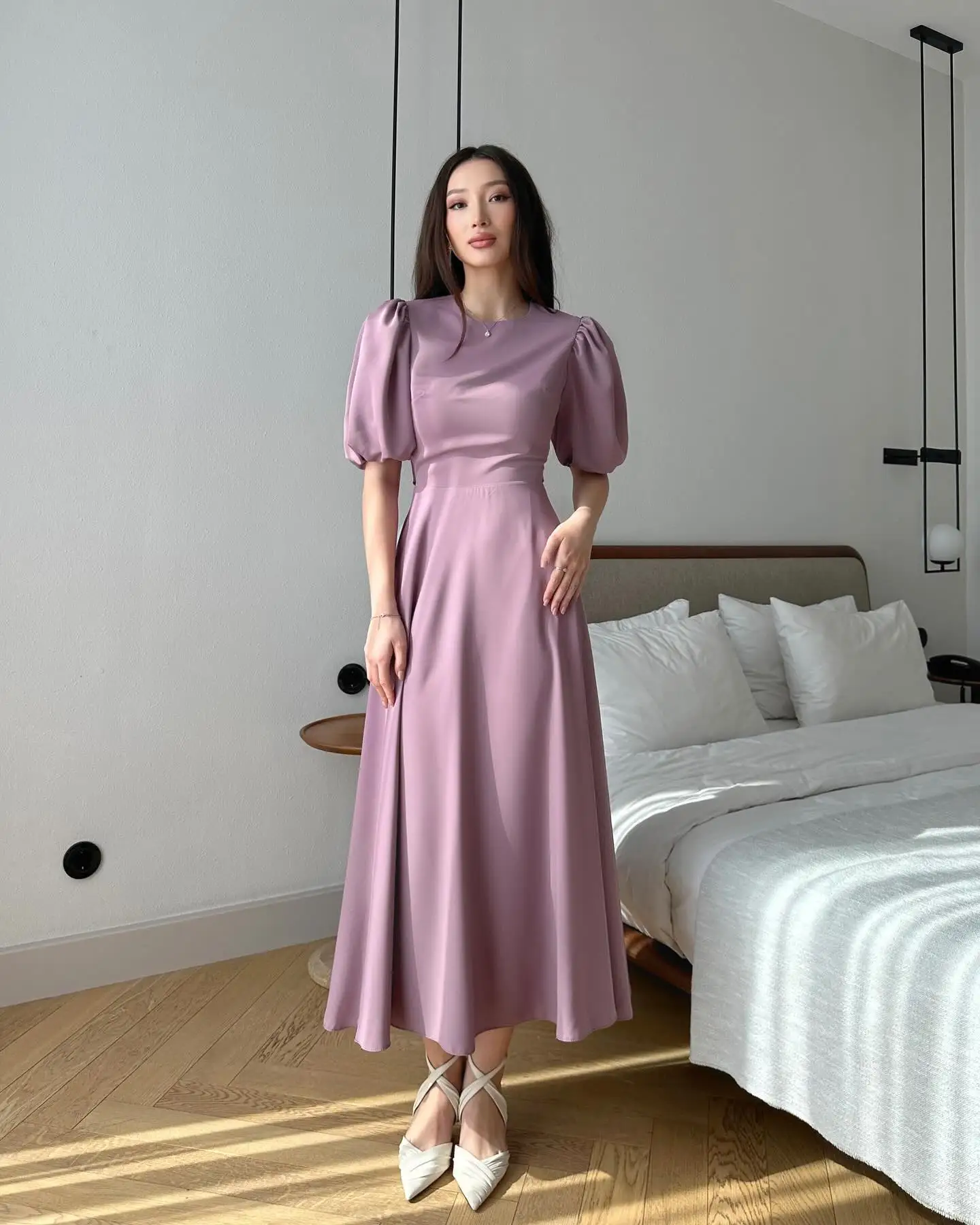 

Customized Delicate Jersey Buttons Evening Dresses Graceful Half Sleeves Crew neck Cocktail Dress Custom Made Celebrity Gowns