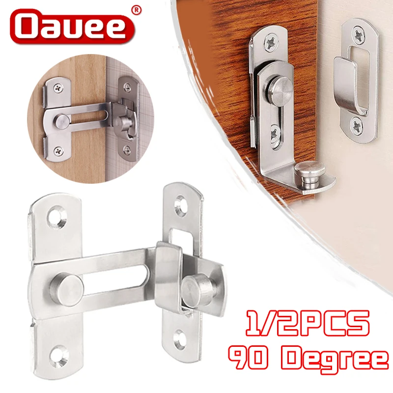 1/2PCS Stainless Steel Right Angle Locking Latch Sliding Barn Door Lock Doors Windows Safety Security Home Anti-Theft Guard