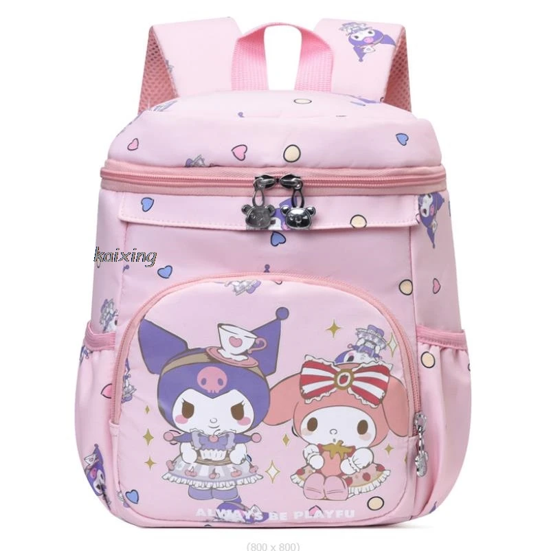 Kuromi Melody Schoolbag para Crianças, Estudantes Mochilas de Desenhos Animados, Primárias Meninas Anime Toddler Bag, Novo, Quente, Adorável, Grau 1-3