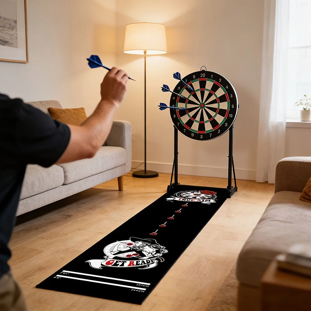 VIKAMA Dart-Specific Training Mat, Wear-Resistant Dart Game Area Floor Protection Mat, Bar Game Room Decoration