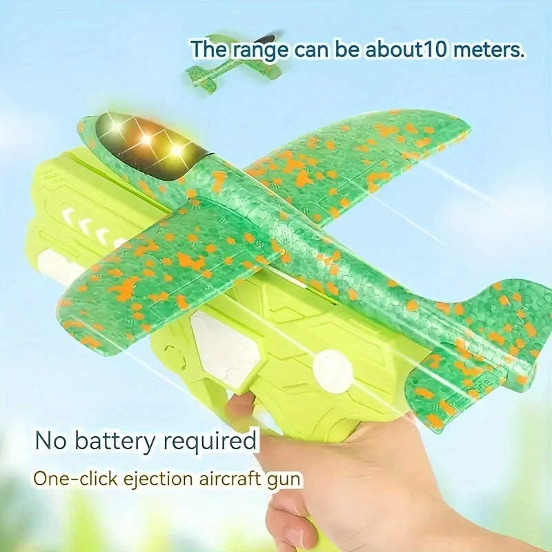 Foam Plane Launcher Flight Mode Ejection Toy,Summer fun， Goals, focus, gifts