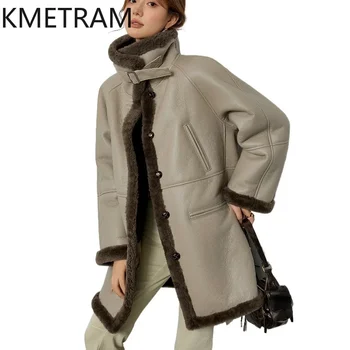 Echte Merinowol Bontjas Vrouwen Lange Biker Leren Jas Vrouw Winterkleding Natuurlijke Schapenvacht Bont Jassen 2024 ут cai Turismo