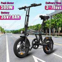 Foldable Electric Bike 36V7.8AH Lithium Battery 500W Peak Power Motor City Commute Electric Bicycle 14*2.1 Inch Tires E-bike