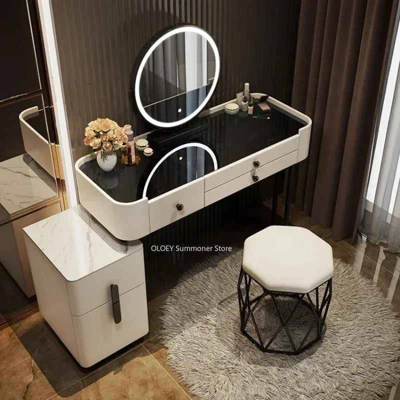 Vanity Makeup Bedroom Vanity Makeup Toiletries Desk Luxury Furniture Pink Makeup Mirror Closet Organizer Silver Dresser Nordic