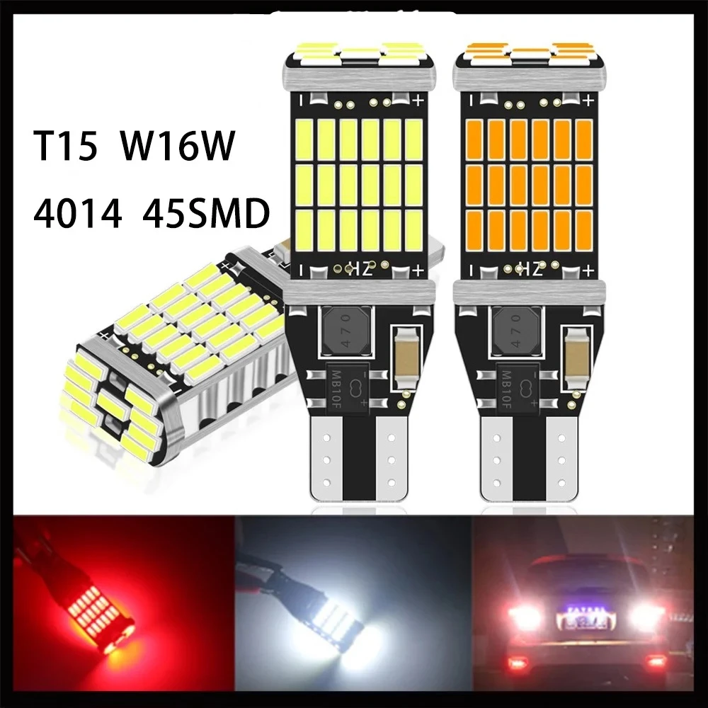 

2X T15 W16W 921 912 T16 902 LED Bulbs CAN BUS High Power 12V 45pcs 4014SMD Super Bright 1200LM Replace For Car Reversing Light